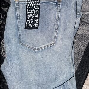 Ksubi Gray/Blue Denim Jeans zip flare